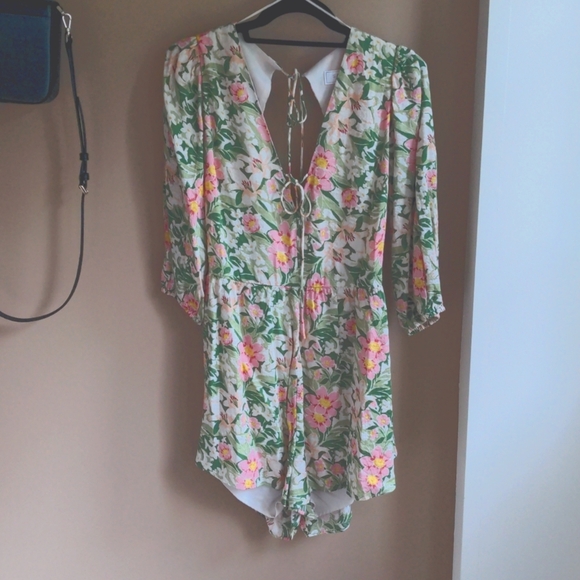 Sage Pants - Open back floral romper